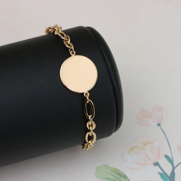 "Elegant Rose Gold Chain Bracelet with Round Charm – Adjustable Fit, XPBL0879 - Picture 9 of 12